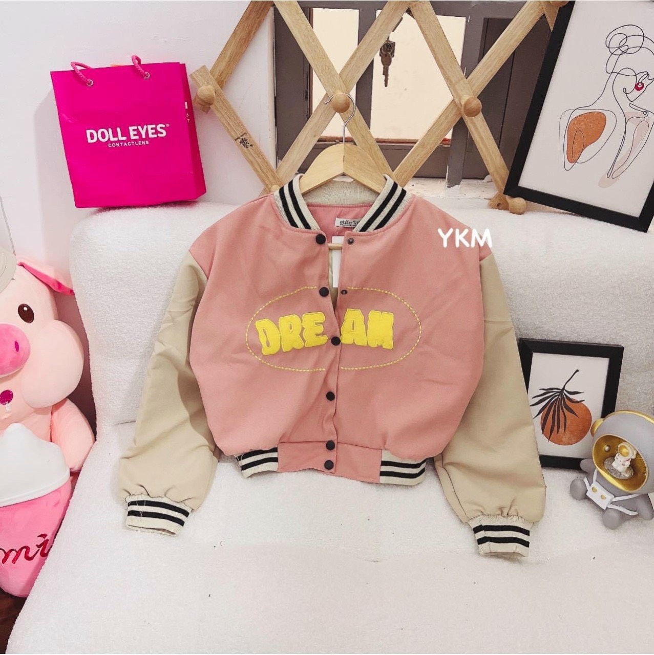 Áo Khoác BomBer Da lộn Kiểu CropTop 2 Lớp-TP