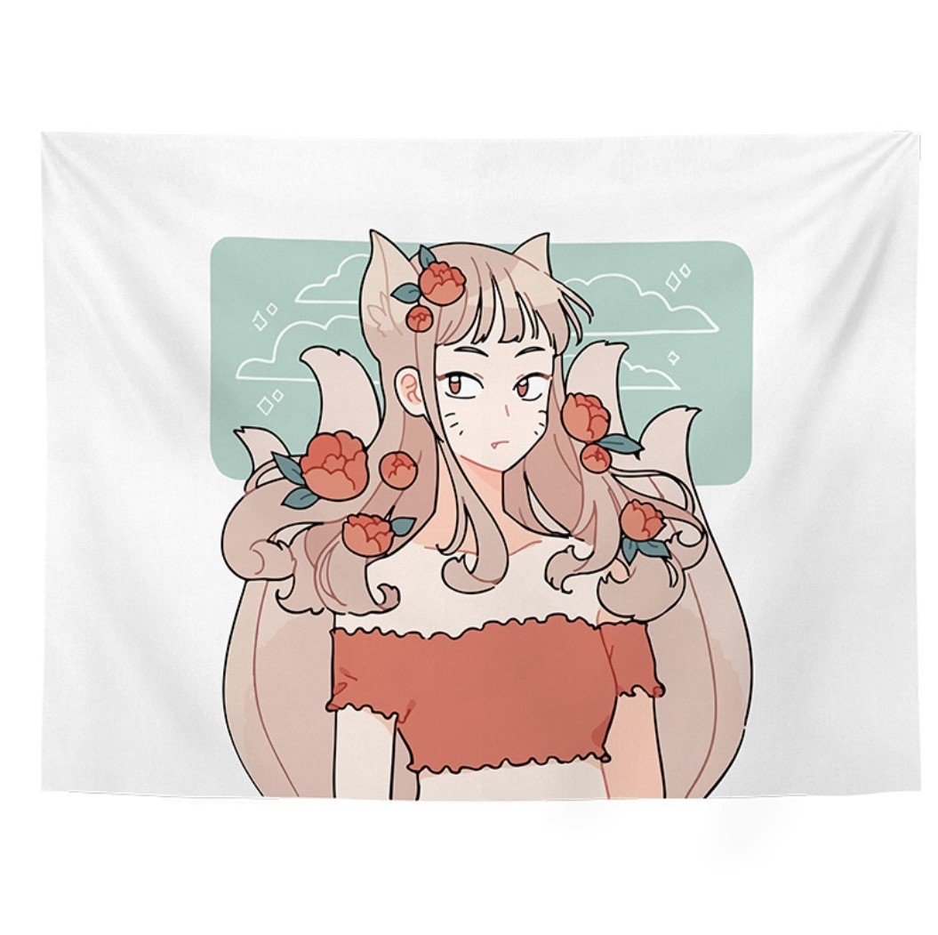 [FREE SHIP] [TẶNG KÈM DÂY ĐÈN LED 7M & PHỤ KIỆN TREO] Tấm Thảm Treo Tường (Họa Tiết Anime 100x75cm) Trang Trí Decor Nội Thất