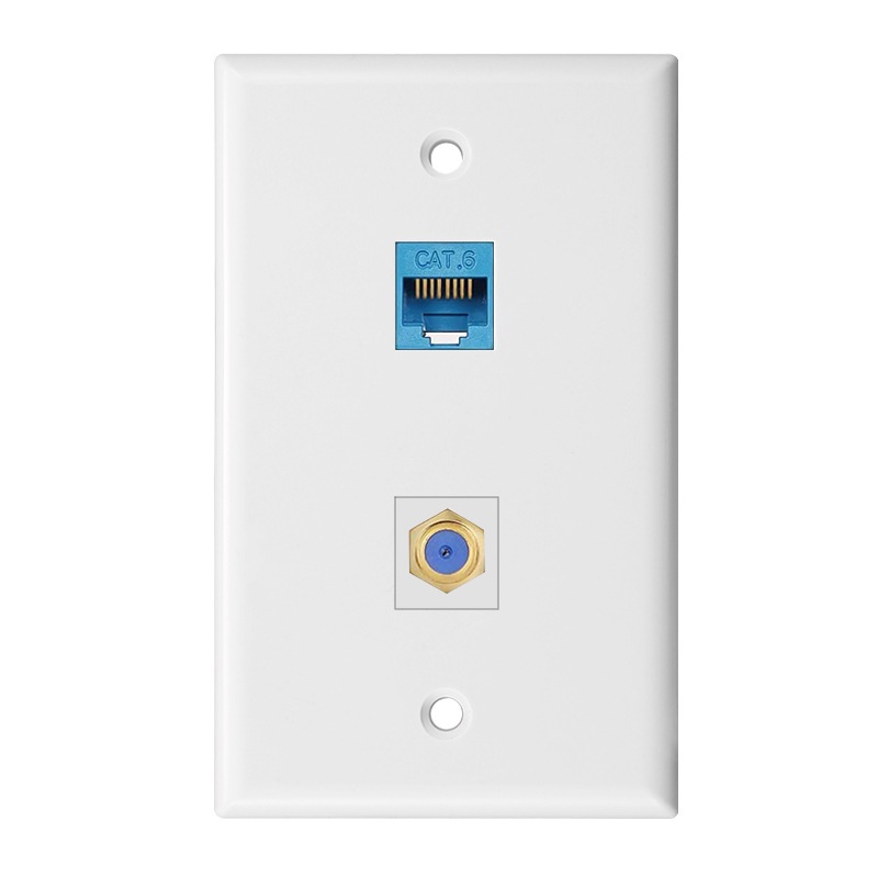 Ethernet Coaxial F Type Port Wall Face Plate Socket Outlet Mounted ...