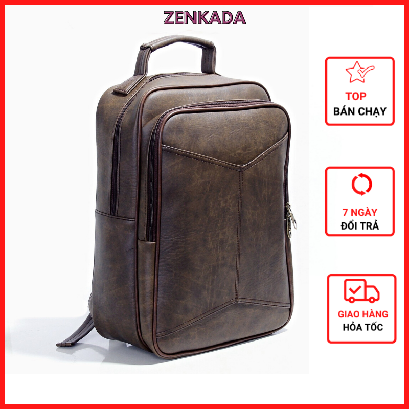Ba lô da công sở sang trọng balo đựng laptop Zenkada nhiều ngăn rộng rãi tiện dụng - ZBL02