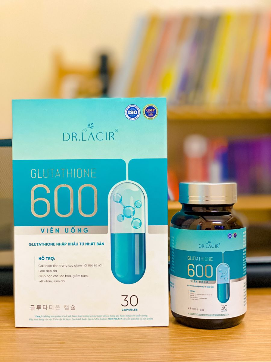 [HCM]Viên Uống Trắng Da (MẪU MỚI) GLUTATHION 600 Giúp Trắng Da Mờ Nám