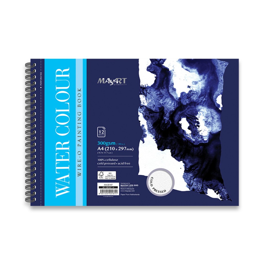 Sổ vẽ, giấy vẽ màu nước Maypad A4 (Campad Malaysia )