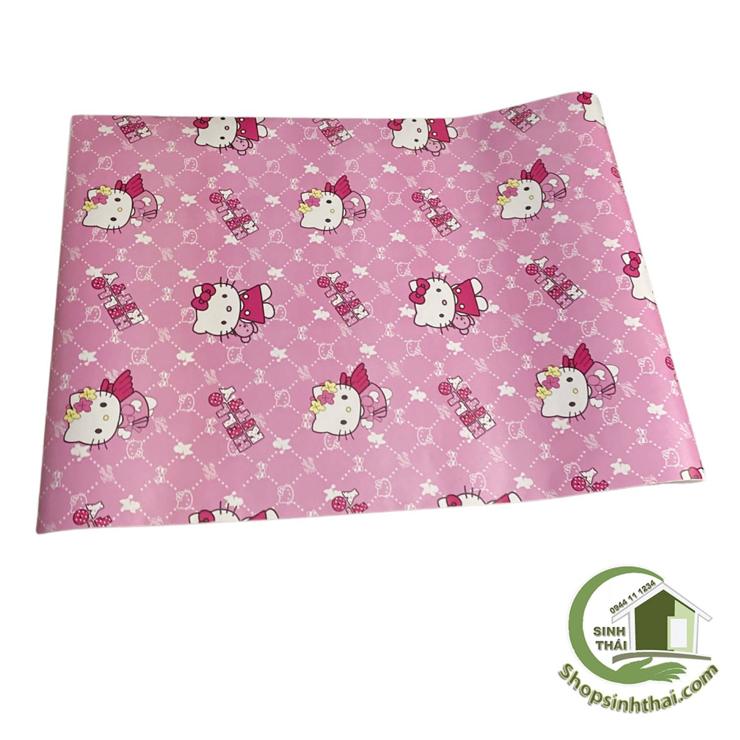 Cuộn giấy decal dán tường hello kitty màu hồng [ cuộn 10 mét x khổ 45cm ]