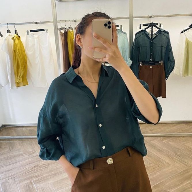 Áo sơ mi lụa xước 2ND DATE TOP036DF