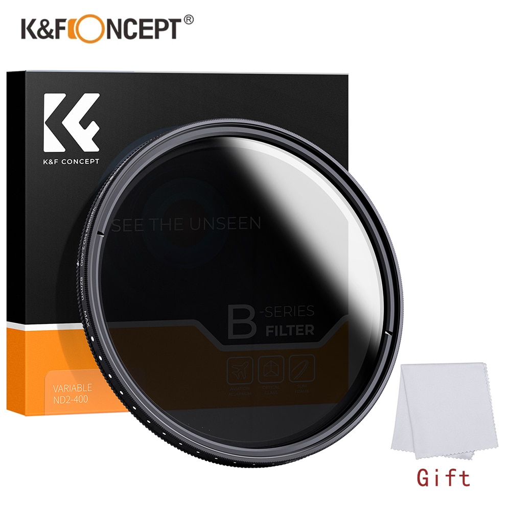 K&f concept nd2-nd400 nd filter variable neutral density filter 37/40.5/43/46/49/52/55/58/62/67/72/77/82mm for camera lens