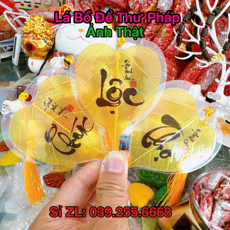 Lá Bồ Đề Thư Pháp - Tặng Kèm Rua Vàng