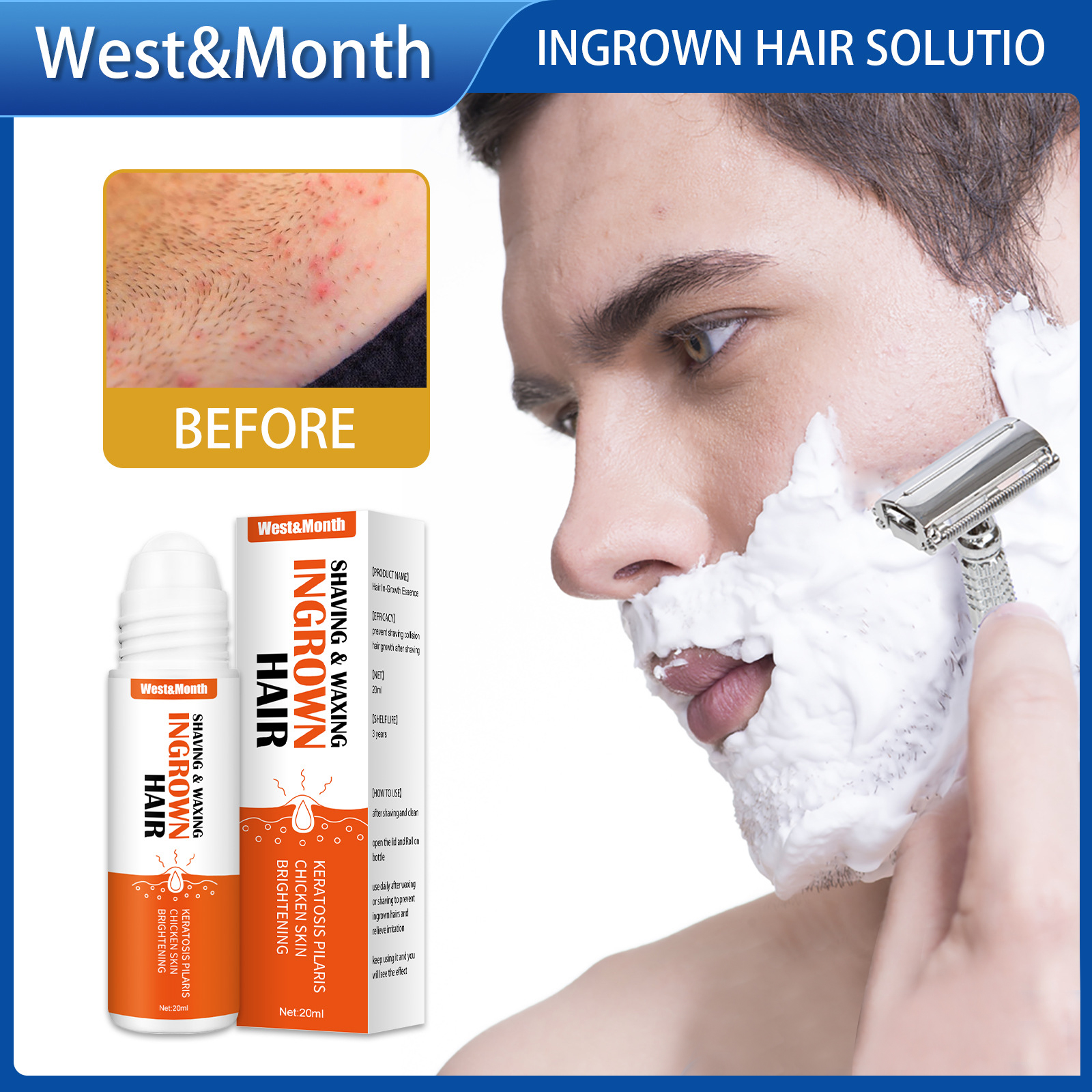 West Month After Shave Repair Serum Prevent Skin Repair Shaving Wax