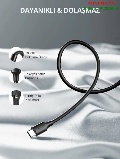 Cáp sạc, dữ liệu USB Type-A 2.0 sang USB Type-C dài 1M Ugreen 60116 cao cấp