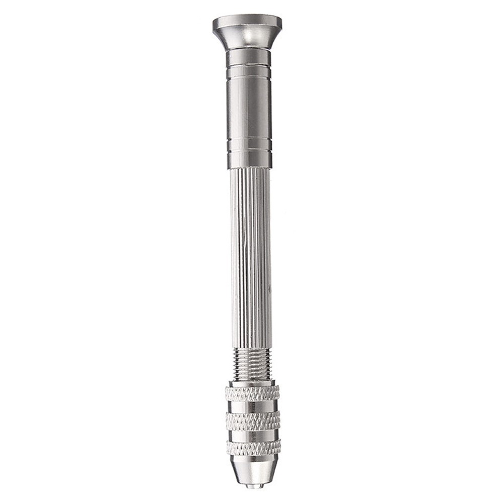 HOMETOOL Hand Drill Drill Bits Kits Making DIY Mini Precision Silver Aluminum Alloy
