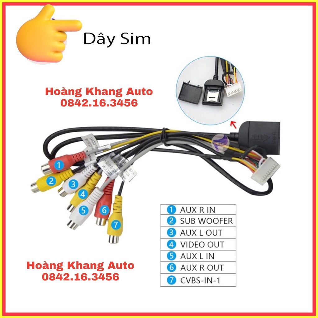 Cáp cắm sim 4G Rắc cắm Sim 4G cho màn hình android Phụ kiện Jack màn andorid  !