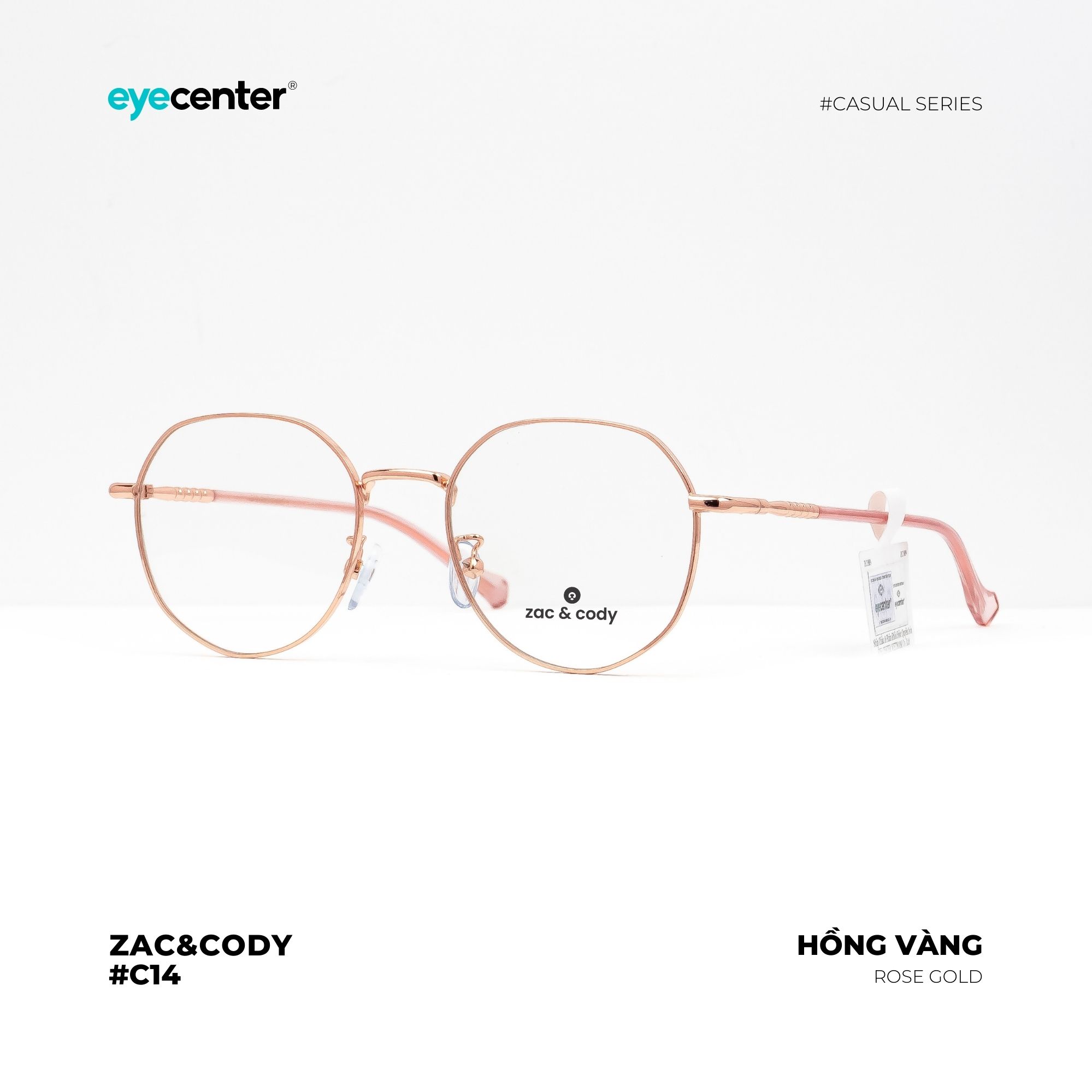 Gọng kính cận nữ chính hãng ZAC & CODY C14 kim loại chống gỉ cao cấp nhập khẩu by Eye Center Vietnam
