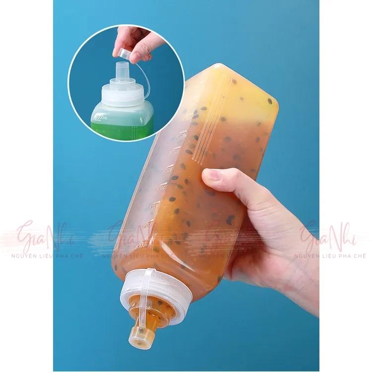 Chai nhựa đựng sốt vuông (300ml/600ml/800ml/1000ml)