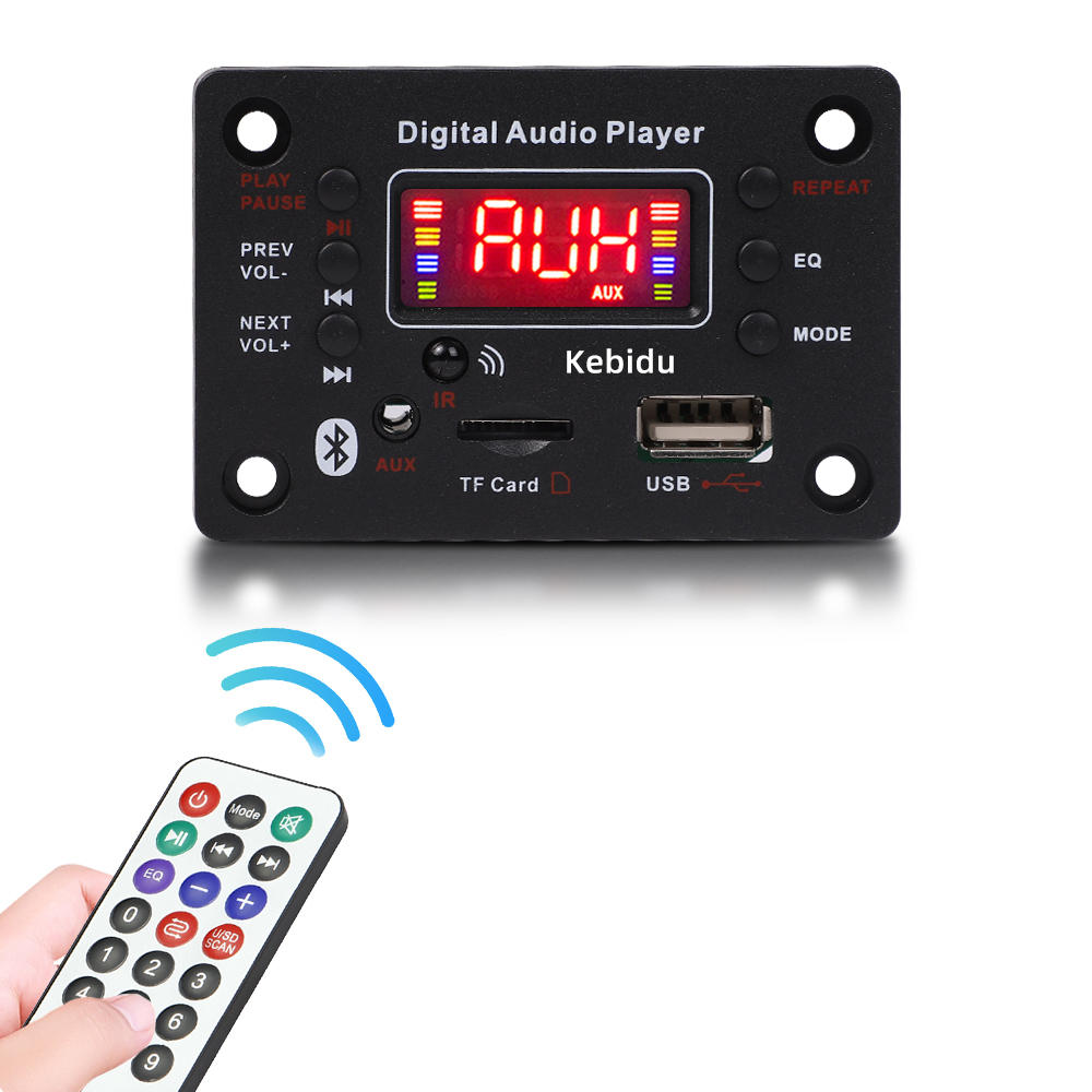 Aitemay 2x40W Amplifier Bluetooth 5.0 MP3 WMA Decoder Board DC 12V MP3 Player Car FM Radio Module Support USB TF AUX Handsfree Record