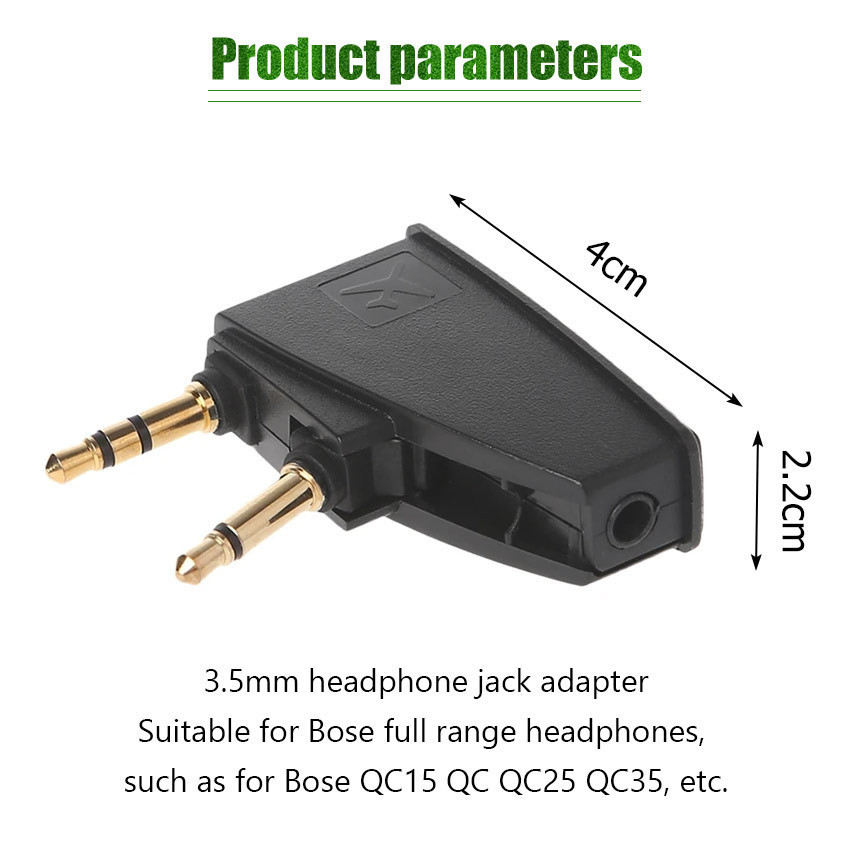 Headphone Adapter Bose Qc35 Jack Converter Adapter Airplane