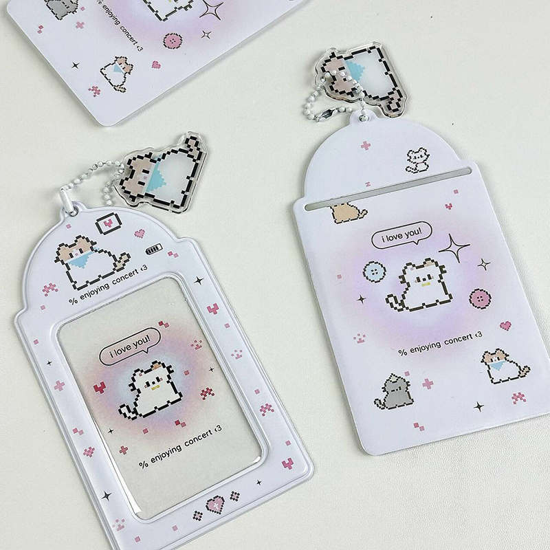 Cute Cartoon Cat Photo Card Holder Fashion Creative Decoration Idol Photo Album Protective Sleeves Pendant Card Storage Case.