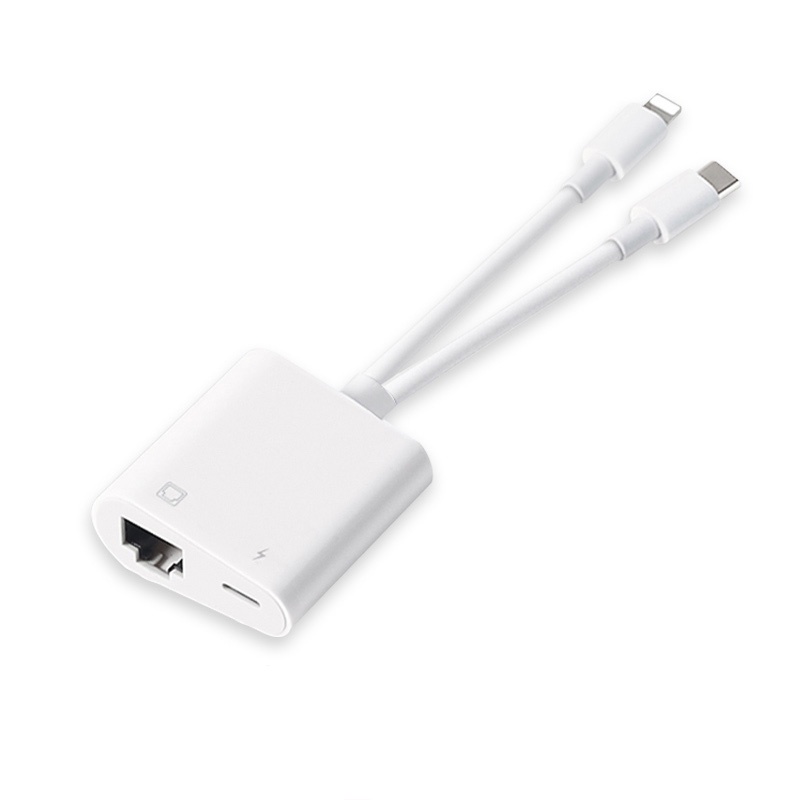 Cnagain 2 in 1 type c lightning otg ethernet usb adapter,usb c/lightning to rj45 port network ethernet for iphone ios/usb c android lan wired network 100mbs android phone accessory