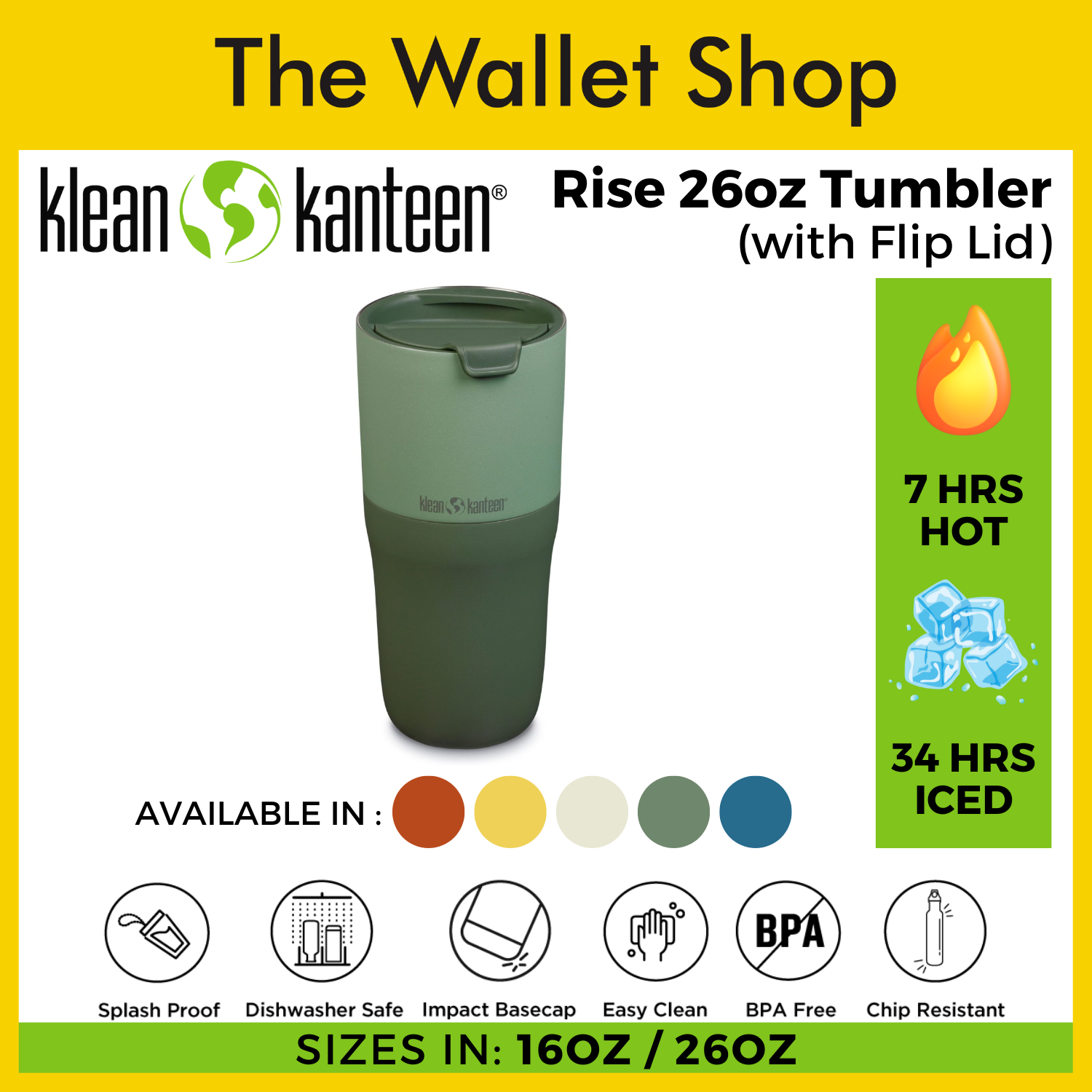 Klean Kanteen 26 oz Rise Tumbler, Tofu