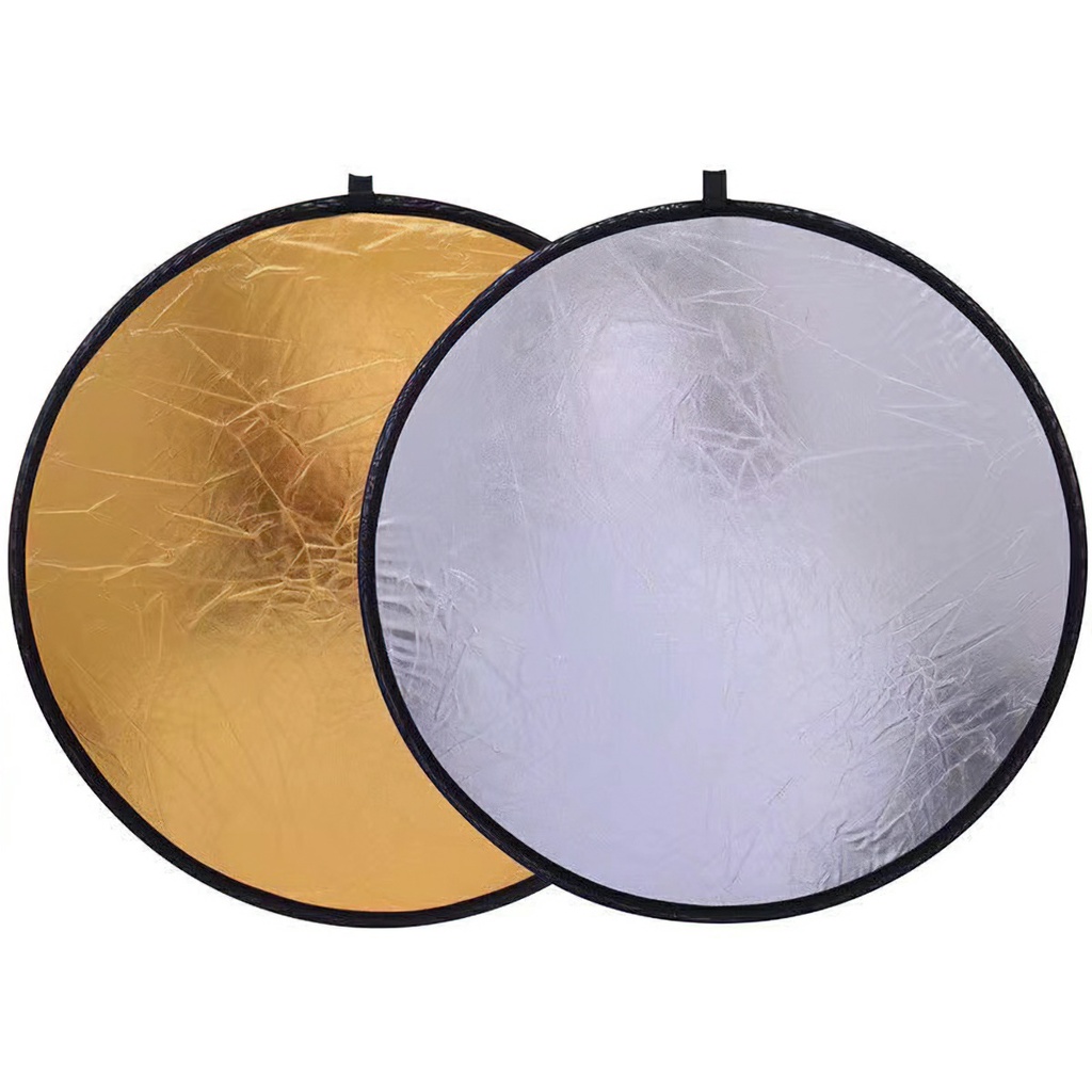 2-in-1 full gold silver double-sided round reflector plate-Lumbley