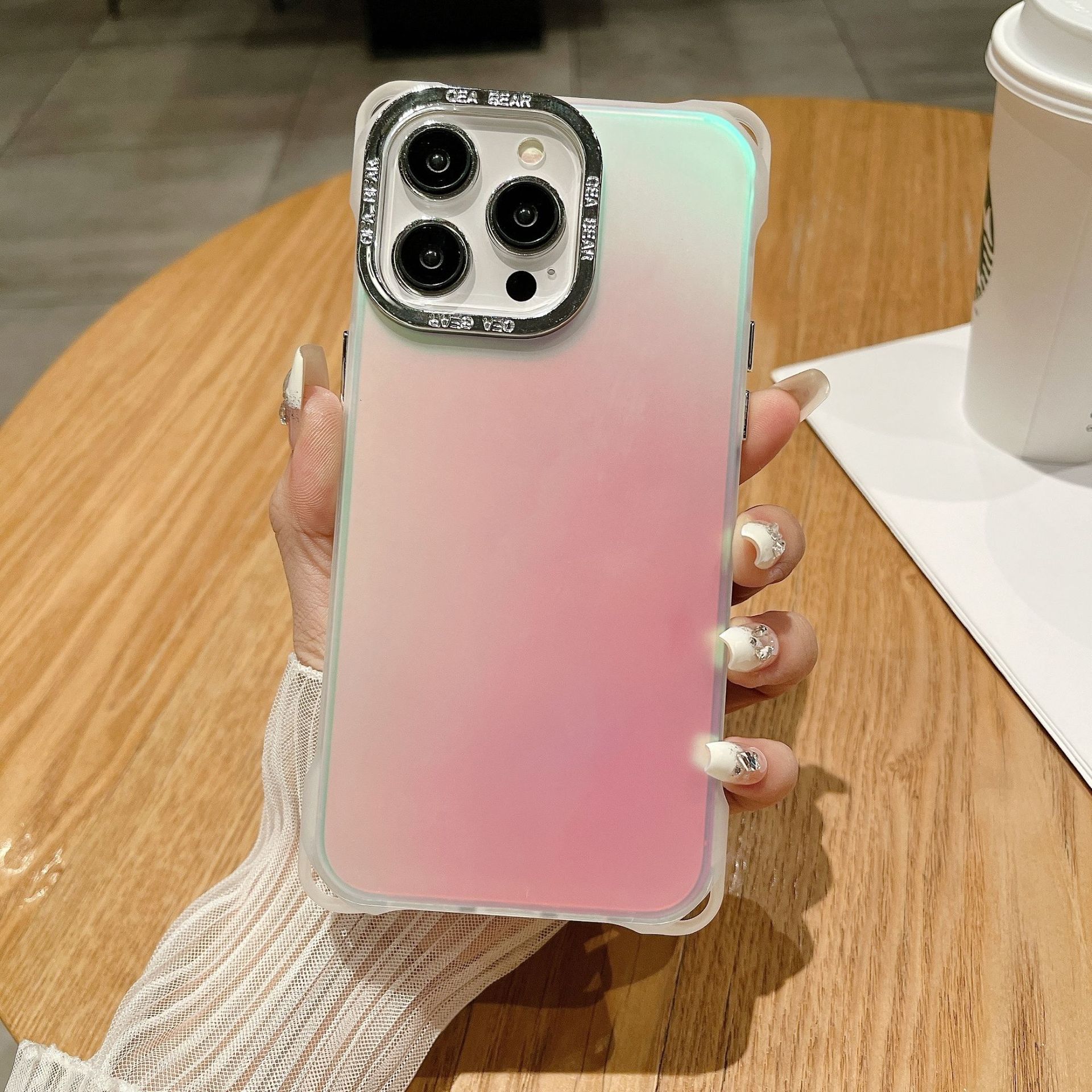 KISSCASE Four Corner Anti Drop Phone Case for IPhone 15 Pro Max 15Plus Case IMD Electroplated Lens Circle Shockproof Cover for IPhone 14 13 12 11 Pro Max Slim Laser Shell
