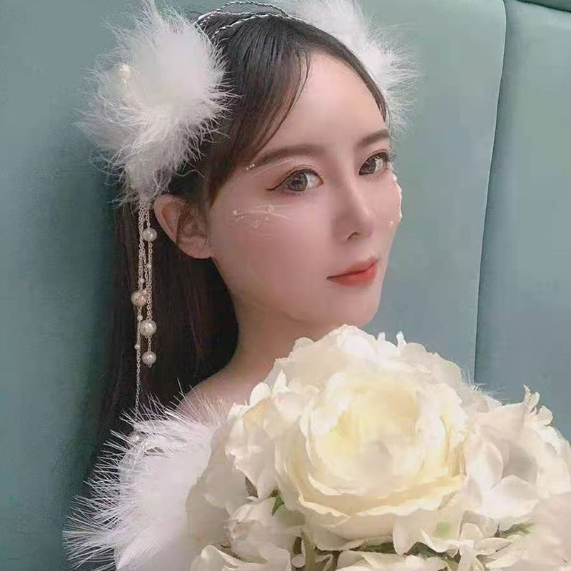 2pcs%20Fairy%20White%20Feather%20Hair%20Clip%20Headdress%20Wedding%20For%20women%20Girls%20Daily%20Personality%20Sweet%20Feather%20Barrettes%20Hair%20Accessories%20-%20Image%204