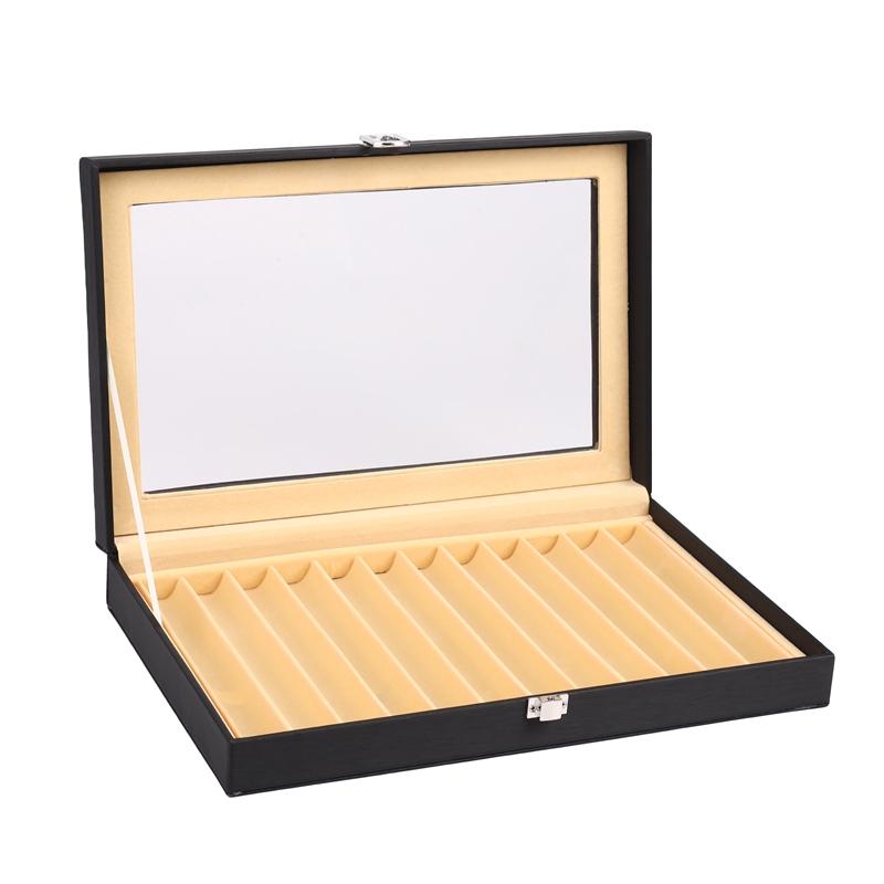 12 Pen Box Leather Pen Display Box PU Pen Storage Box Leather Pencil Case Storage Box