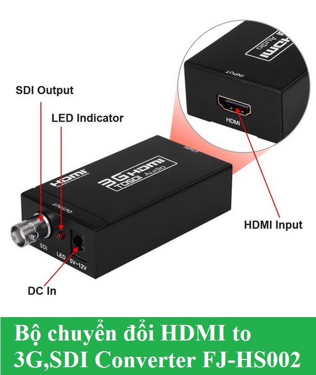 Bộ chuyển đổi hdmi to 3g,sdi converter fj-hs002