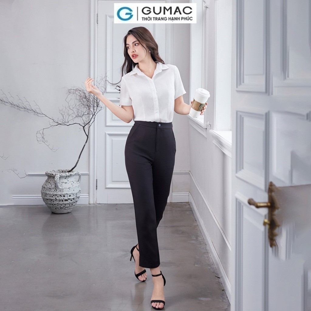 Áo sơ mi xẻ V thời trang GUMAC AD12058
