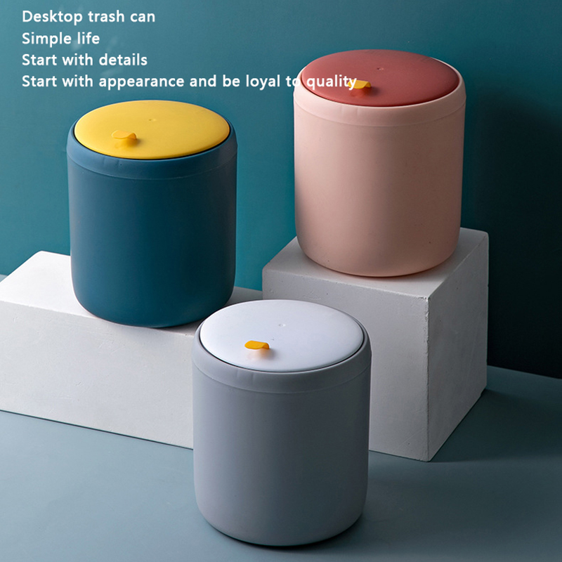 Mini Waste Bin Desktop Office Trash Can Home Garbage Basket Table Plastic Organizer Office Supplies Dustbins Sundries Barrel Box. 