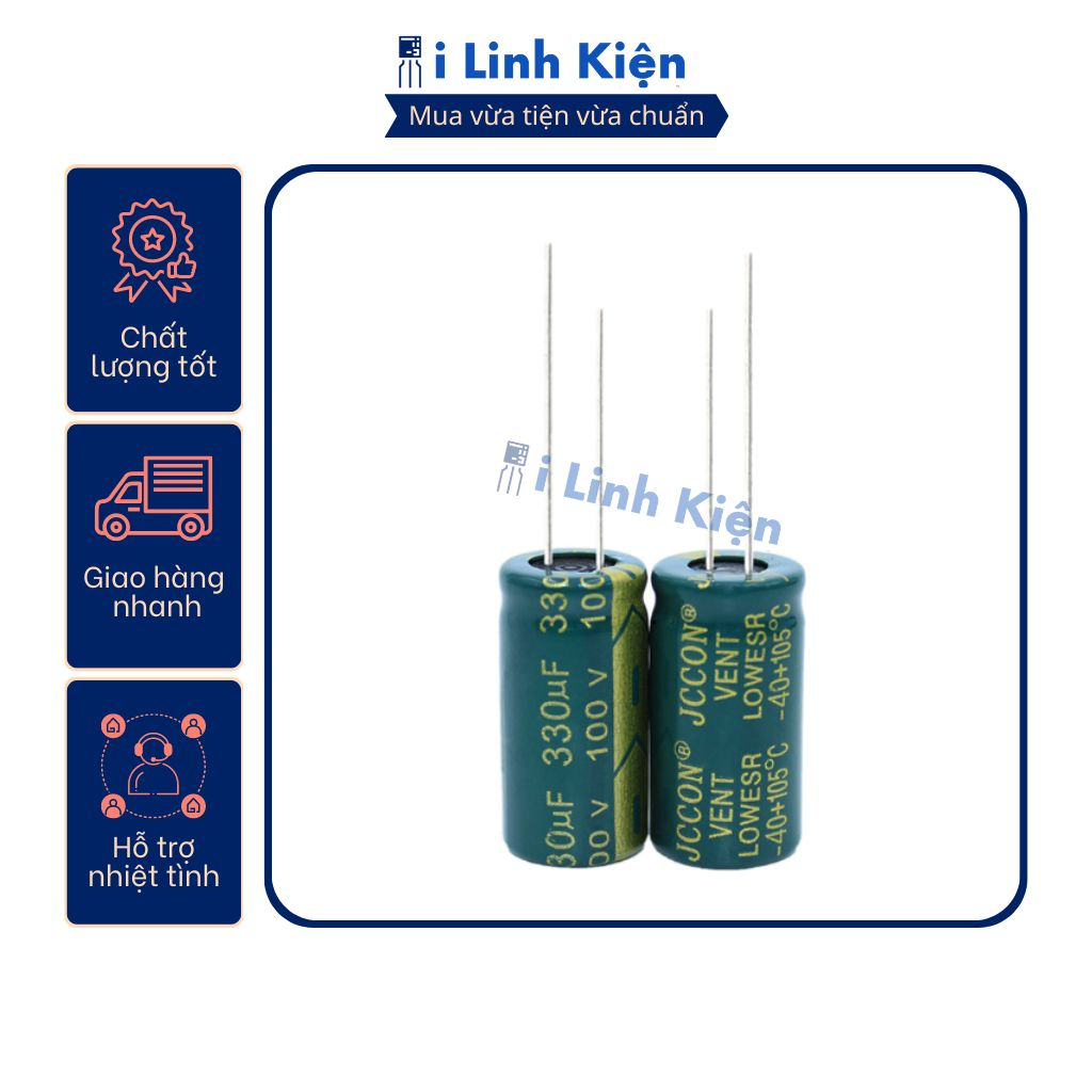 Tụ hóa 100v 330uf 13x25cm tần số cao chất lượng tốt.