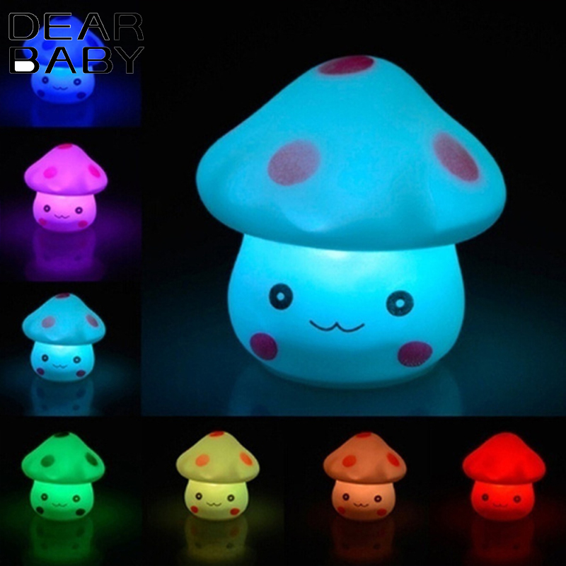 Led Colorful Mushroom Night Light For Romantic Atmosphere Energy Saving Light