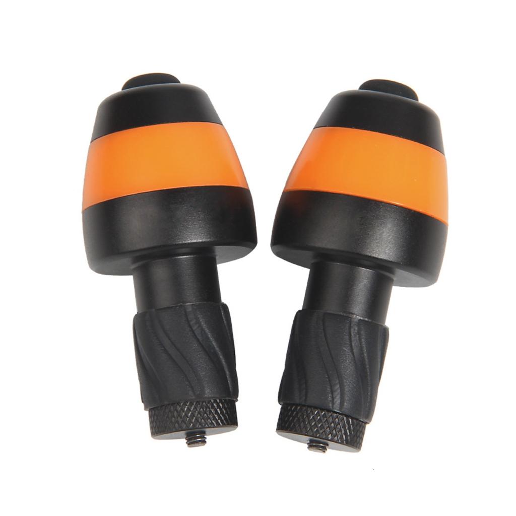 2Pcs LED Bicycle Handlebar End Plug Lights – Red Safety Turn Signal Lamps For Cycling