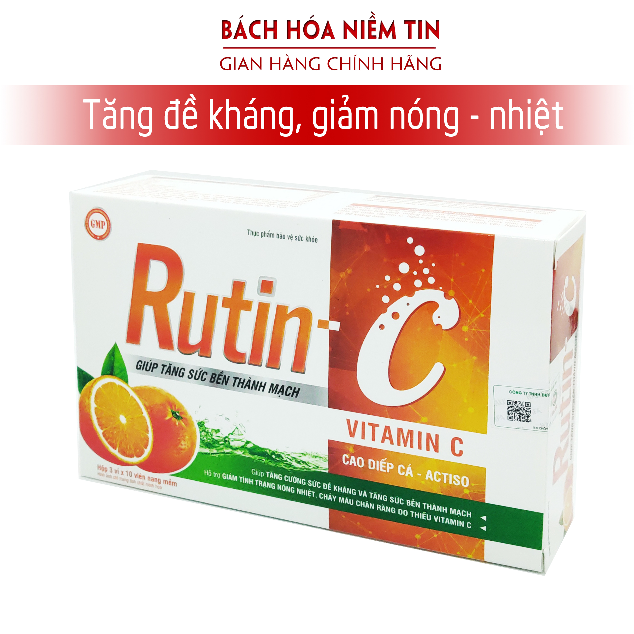 Viên uống thanh nhiệt RUTIN C - giảm viêm nhiệt miệng giảm táo bón tiêu trĩ nhuận tràng thanh nhiệt cơ thể - thành phần actiso diếp cá- Hộp 30 viên hàng chính hãng