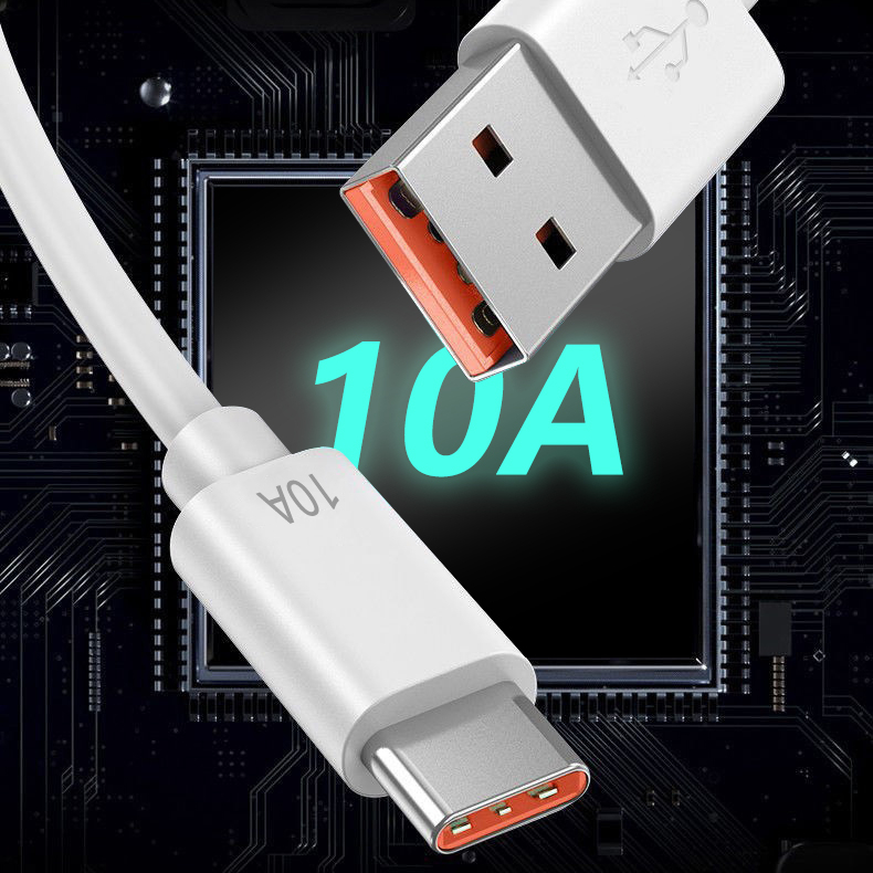 10A 120W Loại C siêu nhanh cáp sạc dữ liệu tương thích với Samsung Xiaomi Huawei dây dữ liệu 1/1.5/2M cáp USB sạc nhanh