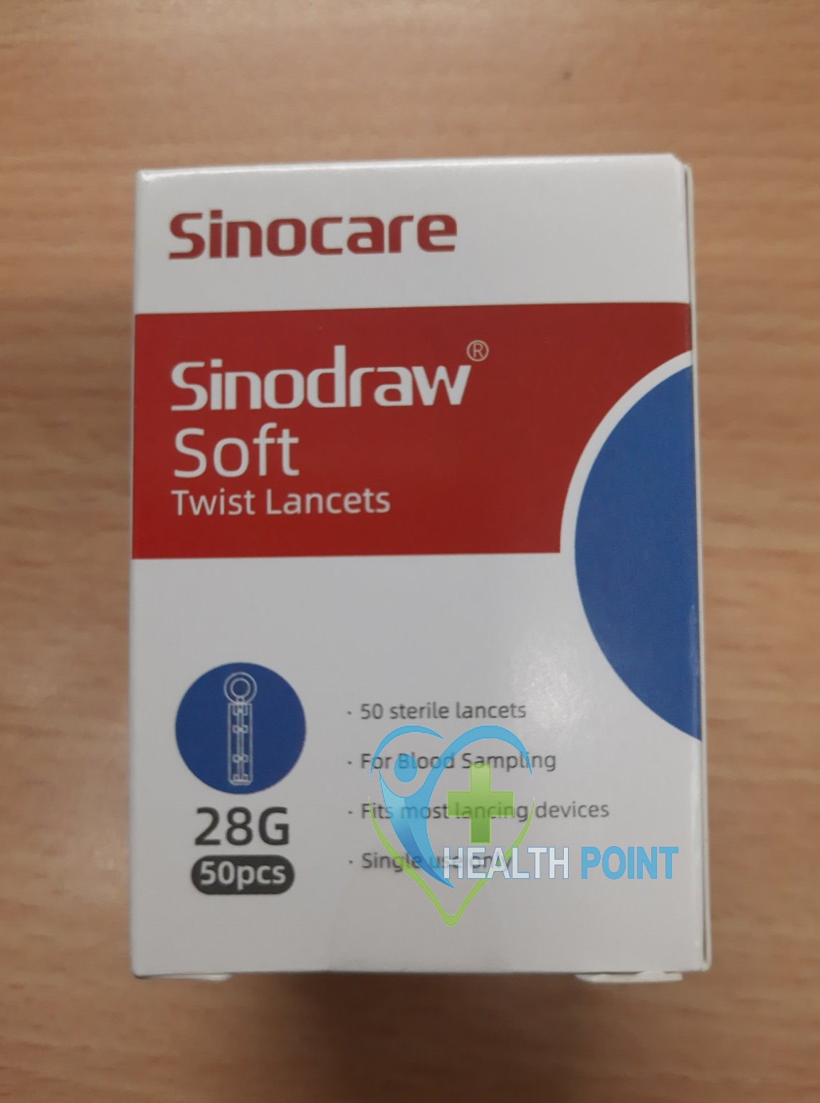 SINOCARE Lancet Sinodraw Soft Twist Blood Lancets G.28 (50's) EXP.2026