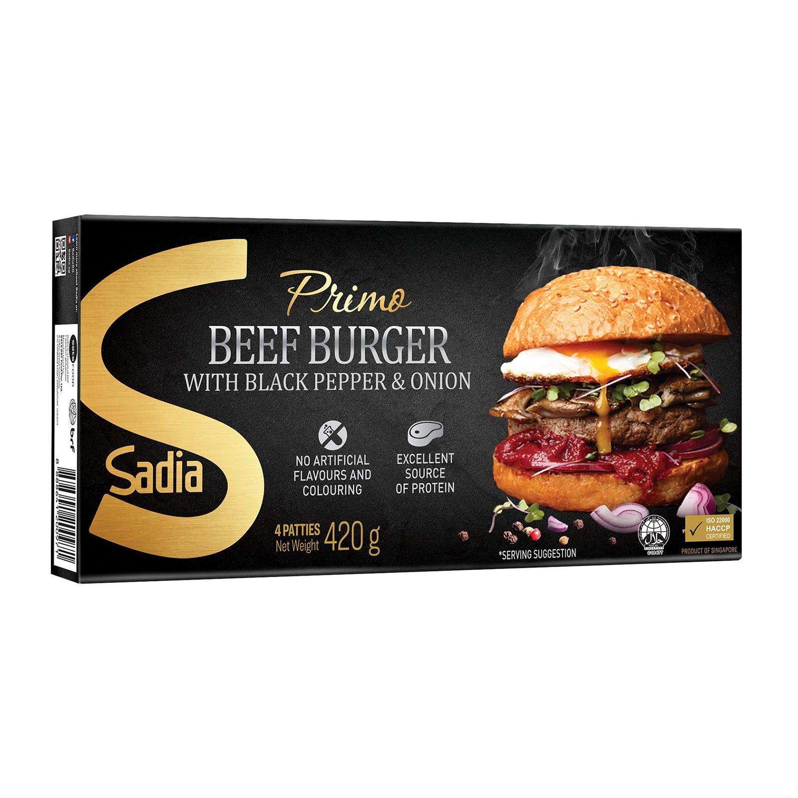 Sadia Primo Beef Burger Patties with Black Pepper and Onion Frozen