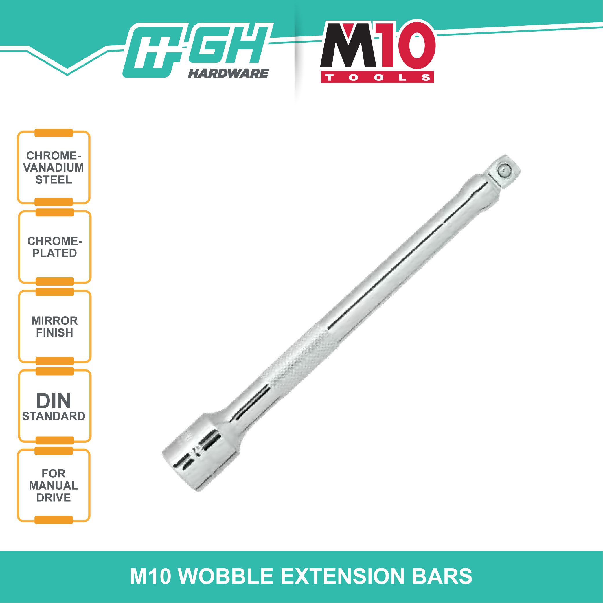 [ GH HARDWARE ] M10 Wobble Extension Bars inch 3/8" , 1/2" Lazada