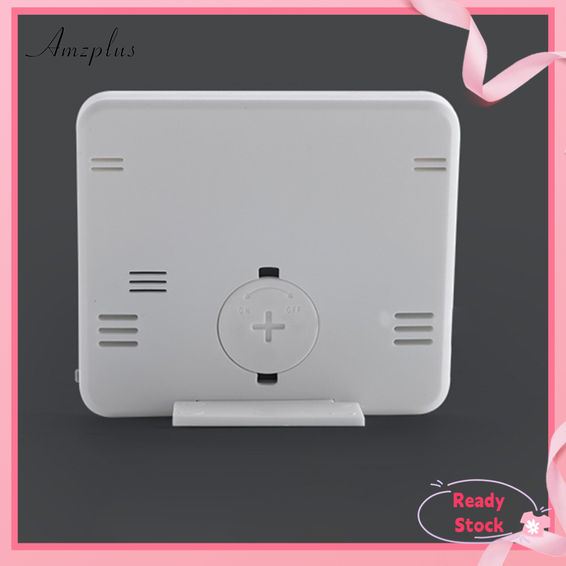 Amzplus Digital Wall Clock With 3.2inch LCD Display Temperature Time Humidity Meter For Indoor Bedroom Baby Room