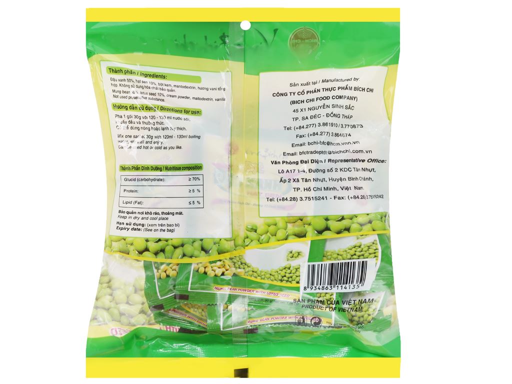 Bột đậu xanh hạt sen  Bích Chi bịch 350g - 06147