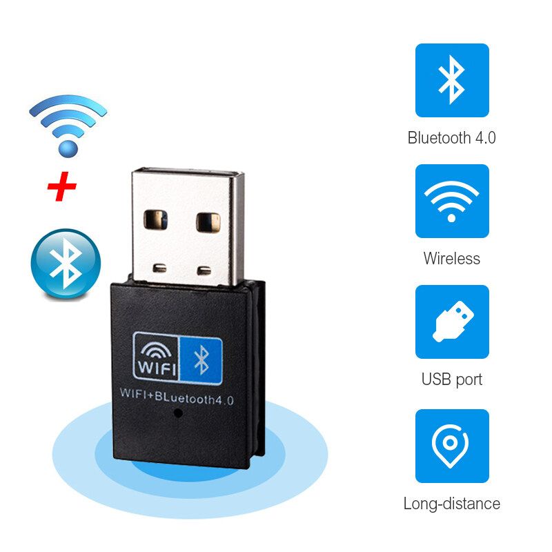 Tooach 2-in-1 wifi Bộ thu không dây Bluetooth 4.0 Adapter Dongle USB mini Lan Bộ chuyển đổi cho máy tính Máy tính để bàn máy tính xách tay hỗ trợ Windows XP Vista Win8 10