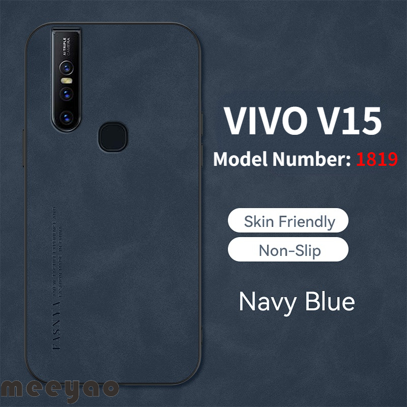 Case vivo v15 soft leather phone case authentic camera protection luxury sheep bark cover for vivo 1819