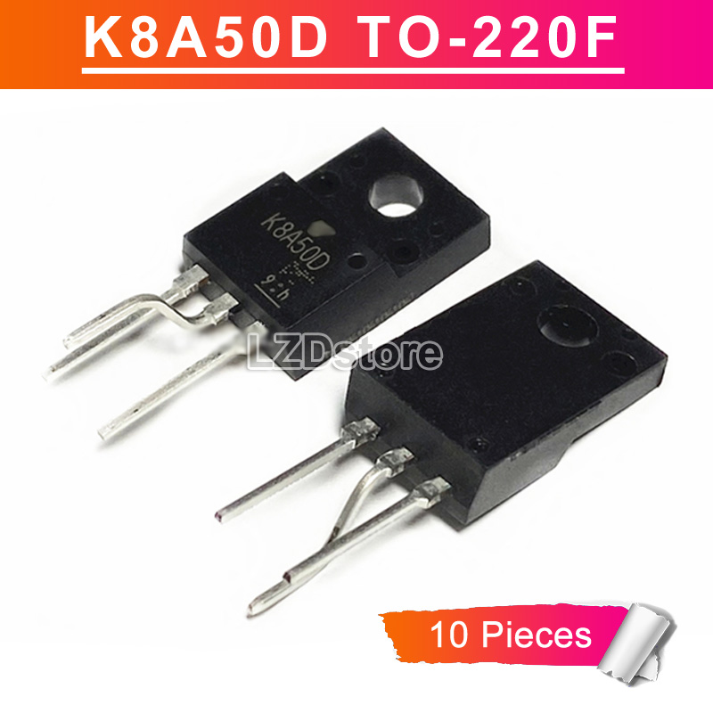 10ชิ้น K8A50D TO220F TK8A50D TO-220F 8A/500V MOSFET ทรานซิสเตอร์ใหม่แบบ ...