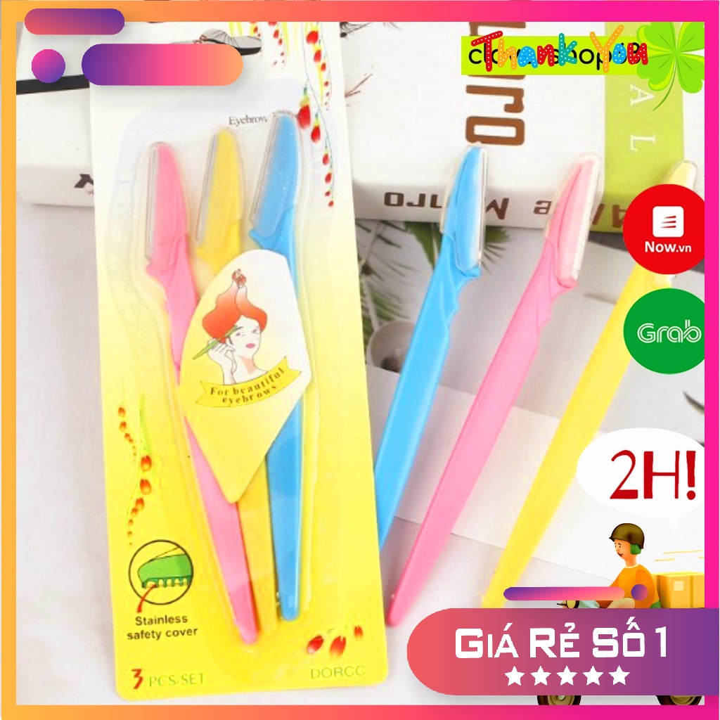 Bộ dao cạo tỉa lông mày 3 cây