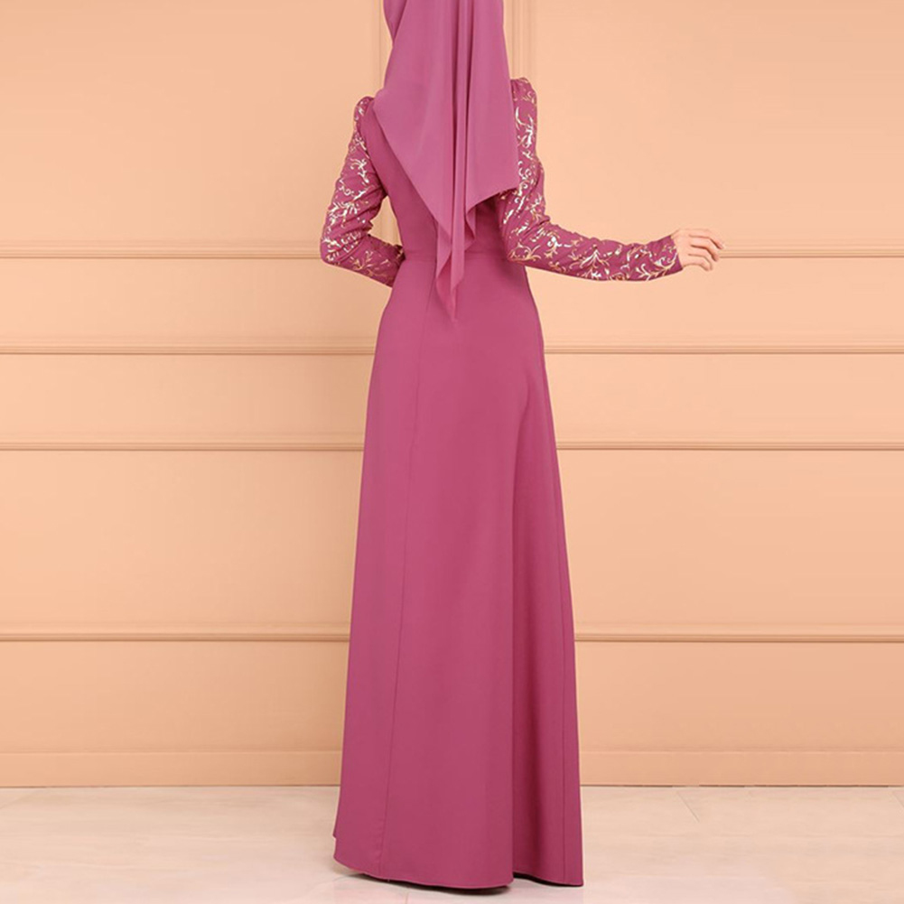 Party Elegant Muslim Women Long Sleeve Kaftan Maxi Dress without Hijab For Ladies enchantment Dresses Hot. 
