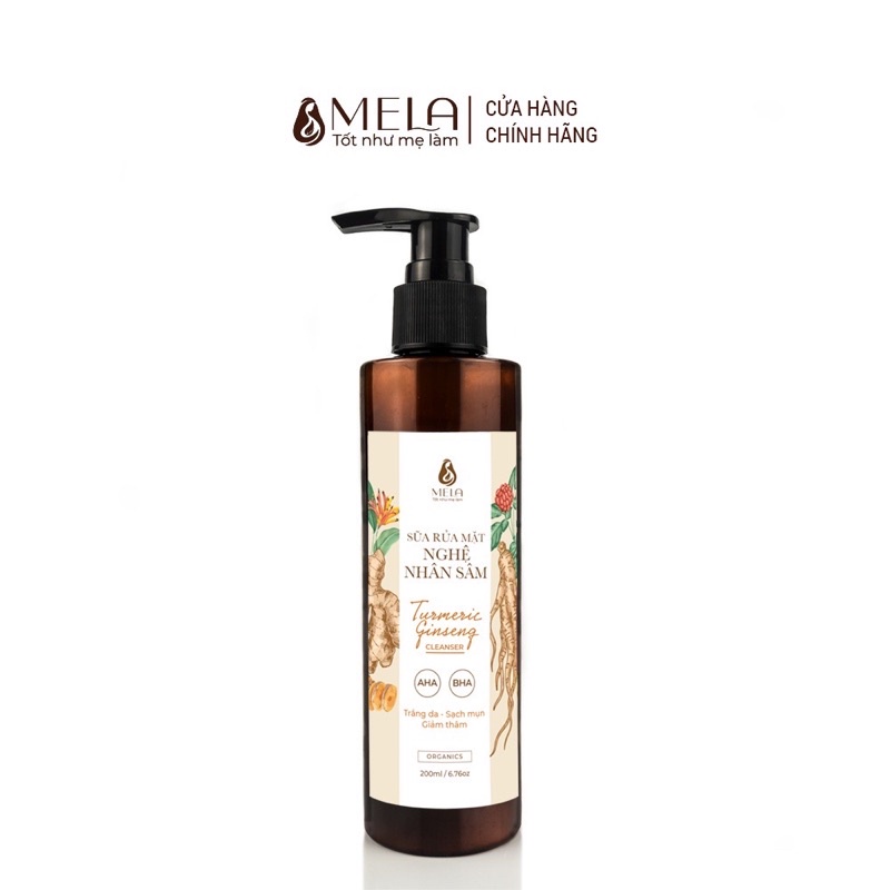 Sữa rửa mặt nghệ nhân sâm Mela 200ml