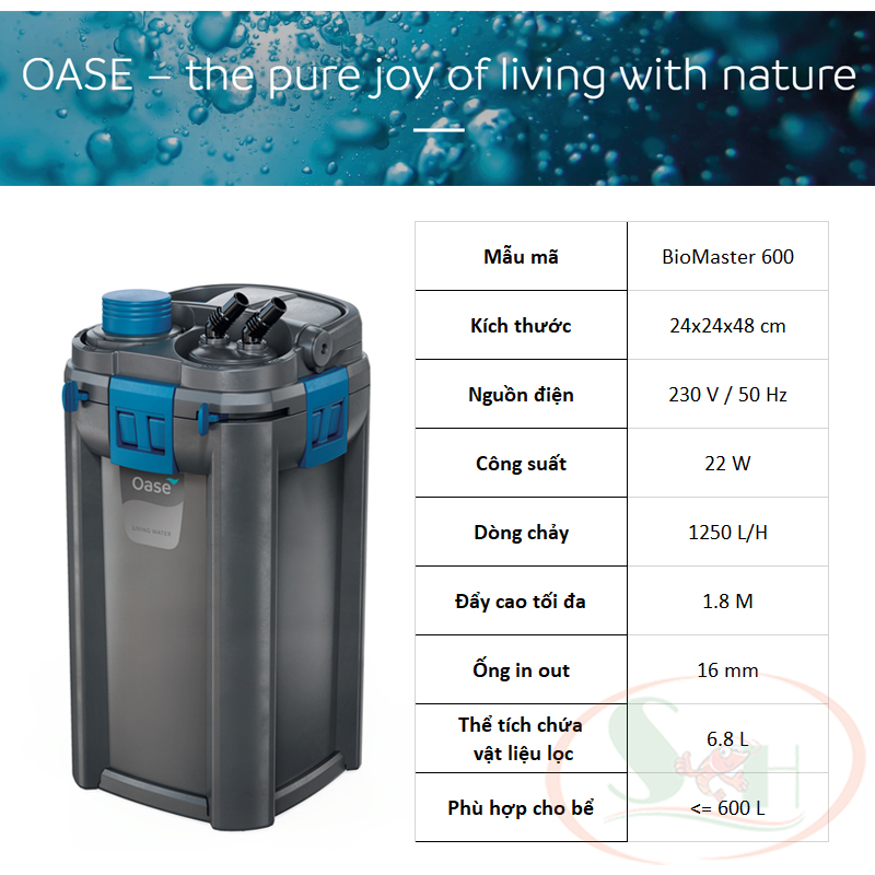 Lọc thùng Oase BioMaster 2 Filter 250 / 350 / 600 / 850 cao cấp bể thủy sinh cá tép cảnh