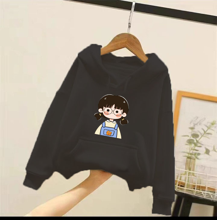 Áo hoodie cô gái 3d đeo kính cho bé gái phom rộng chất nỉ size từ 9 đến 65kg VIỆT KIỀU