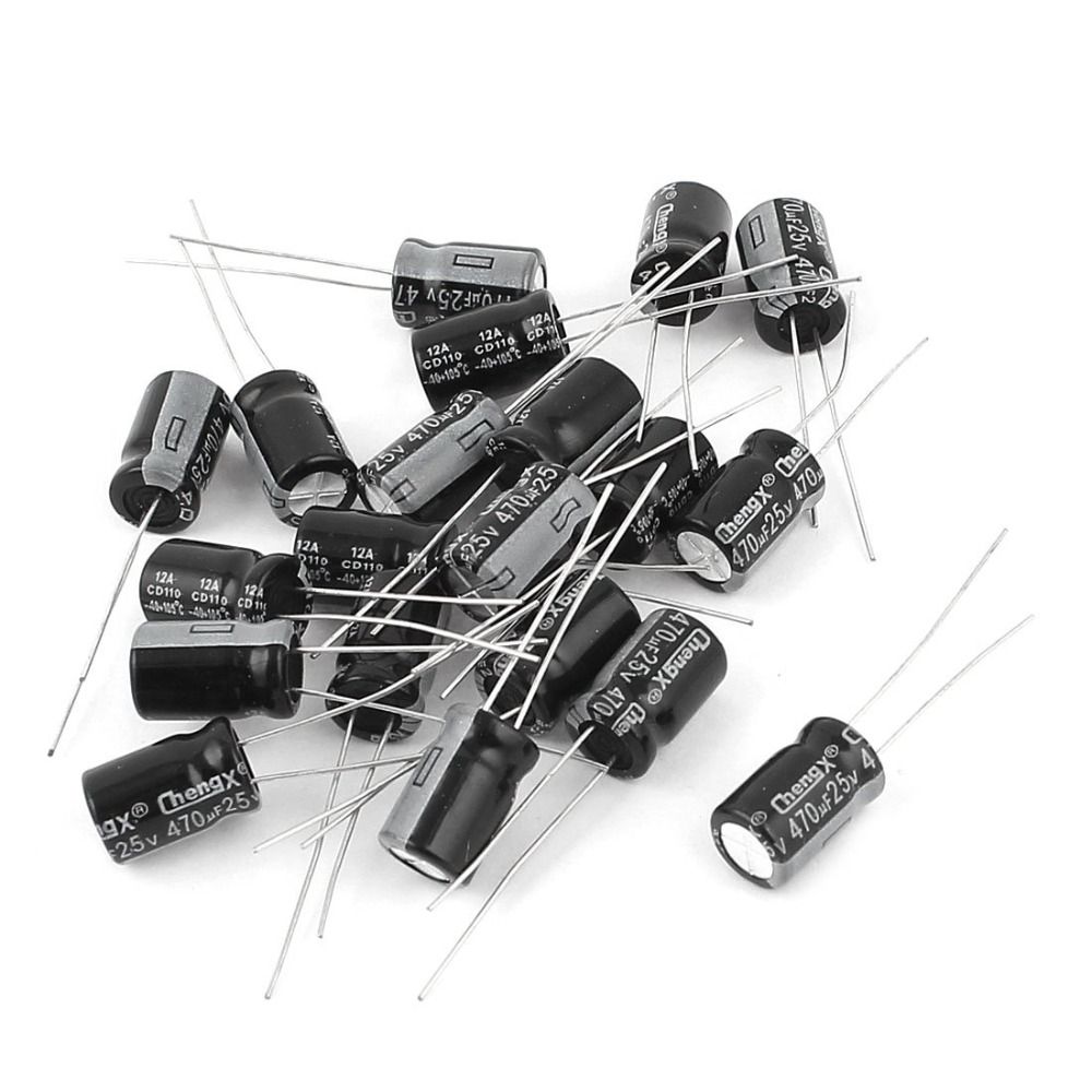 Karemxq 25v 470uf tụ điện phân cực dây dẫn xuyên tâm nhôm tụ điện điện phân chất lượng cao 8x12mm