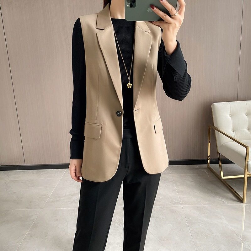 Áo khoác blazer không tay thời trang công sở cho nữ
