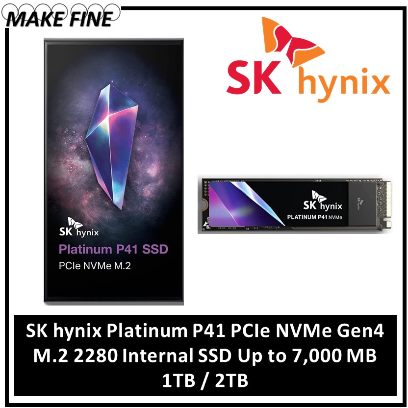 NEW SK hynix Platinum P41 2TB PCIe NVMe Gen4 M.2 2280 Internal SSD Up to  7000MB