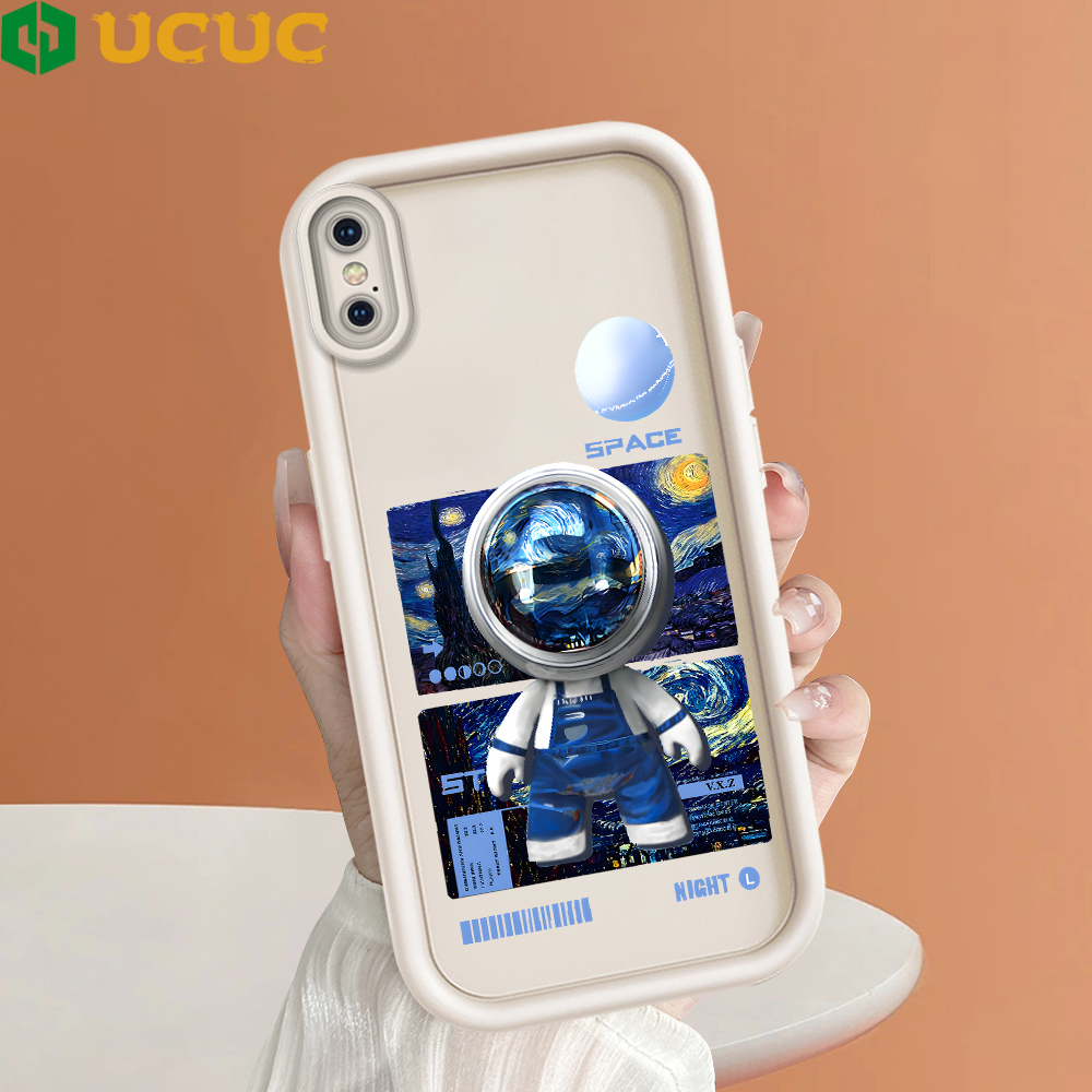 UCUC%20for%20iPhone%2011%2012%2013%20Mini%2014%2015%2016%20Pro%20Max%205S%206S%207%208%20Plus%20SE%202020%20XS%20Max%20XR%20Back%20Cover%20Oil%20Painting%20Astronaut%20Ladder%20Camera%20Soft%20Rubber%20Phone%20Case%20-%20Image%202